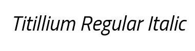 Шрифт Titillium Regular Italic