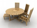 3D модель стола и стульев №8