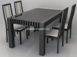 3D модель стола и стульев №9