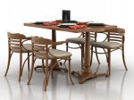 3D модель стола и стульев №10