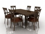 3D модель стола и стульев №25