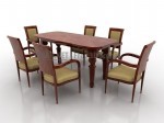 3D модель стола и стульев №37