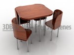 3D модель стола и стульев №41
