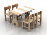 3D модель стола и стульев №43