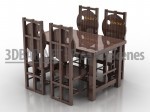 3D модель стола и стульев №50