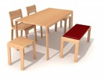 3D модель стола и стульев №69
