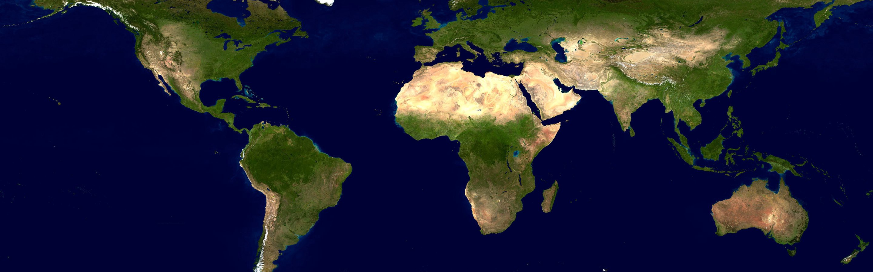 Карта мира со спутника 2010 года