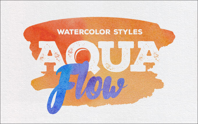 Кисти с акварельными красками Aqua Flow для Фотошопа